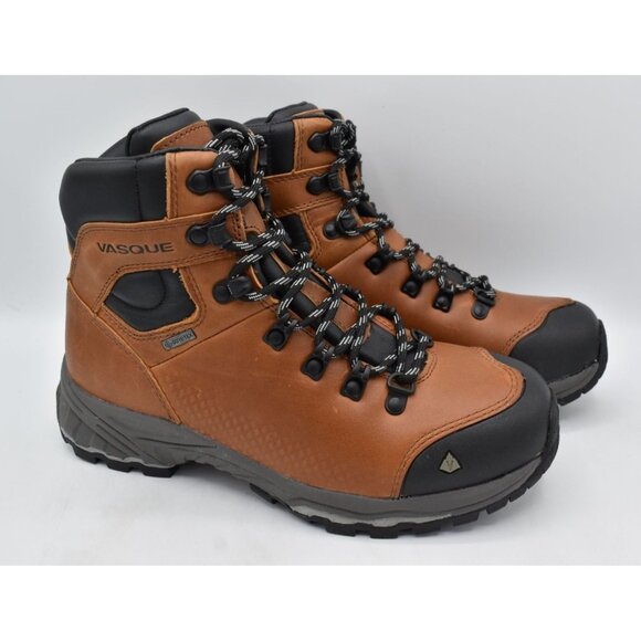 Vasque Womens 10 St. Elias FG GTX Gore-Tex Cognac Leather WP Hiking Boots - Picture 4 of 15